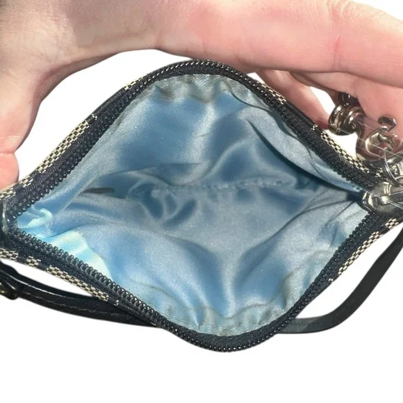 Coach Black and Tan Signature Wristlet - Picture 4 of 4